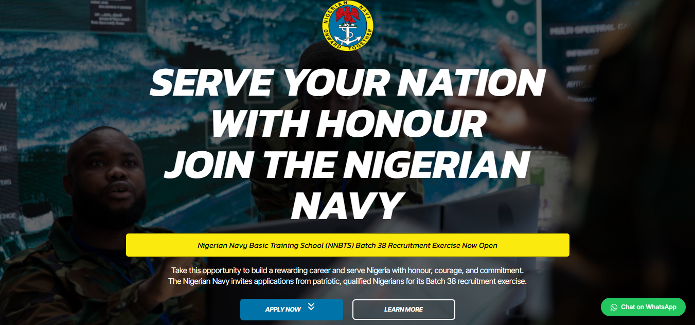 NNBTS Batch 38 Recruitment 2025/2026 now open. Application form, Check eligibility, requirements, and application guidelines/https://www.recruitmentnode.com.ng/